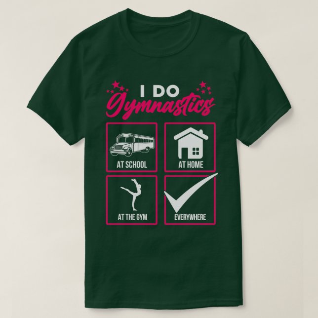 Funny Gymnastics Girl Quote Fitness addicted T-Shirt (Design Front)