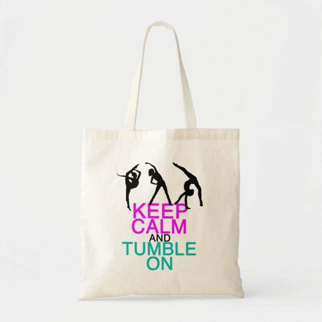 Funny Gymnastics Keep Calm Tumble On Tote Bag (Front)