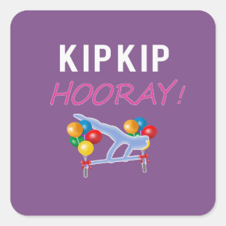 Funny Gymnastics Kip Kip Hurray design Square Sticker