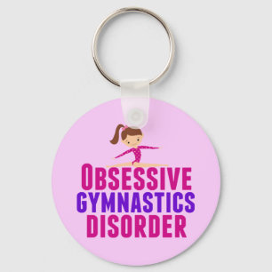 Funny Gymnastics Pink Key Ring