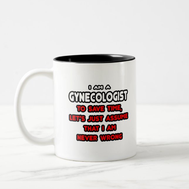 Funny Gynaecologist T-Shirts Two-Tone Coffee Mug (Left)