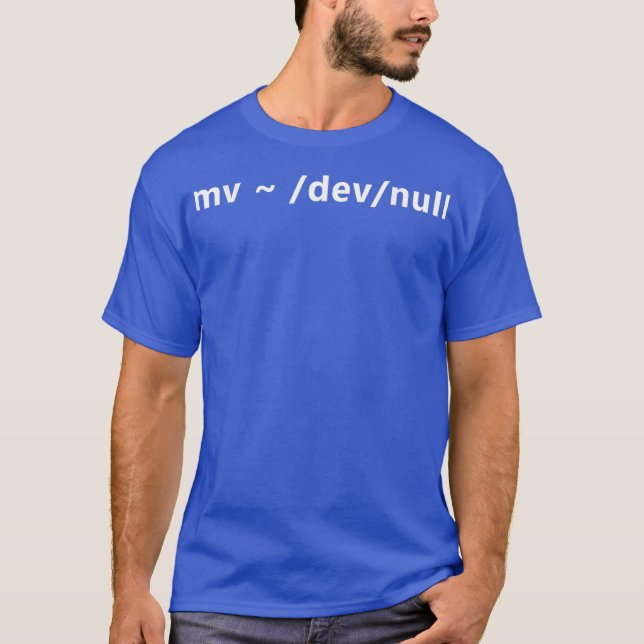 Funny Hacker Humour mv dev null Linu T-Shirt (Front)