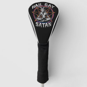 Funny Hail Gay Satan LGBT Goth Gay Pride Baphomet Golf Head Cover