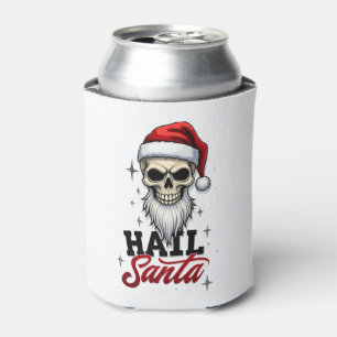 Funny Hail Santa Claus Skull Skeleton Antichrist C Can Cooler