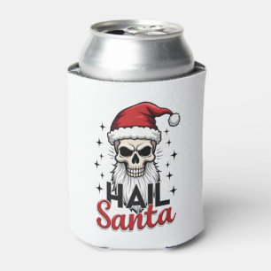 Funny Hail Santa Claus Skull Skeleton Antichrist C Can Cooler