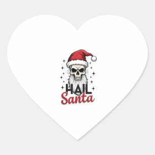 Funny Hail Santa Claus Skull Skeleton Antichrist C Heart Sticker