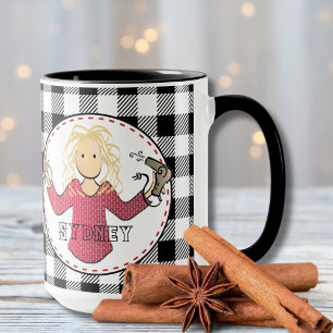 Funny Hair Stylist Beautician Blonde Cartoon Gift Mug