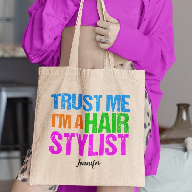 Funny Hair Stylist Cute Personalised Hairstylist Tote Bag (Creator Uploaded)