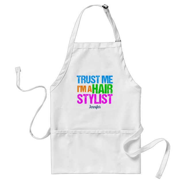 Funny Hair Stylist Monogram Hairstylist Humour Standard Apron (Front)