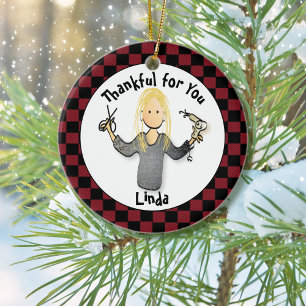 Funny Hairdresser Thank You Christmas Gift Ceramic Tree Decoration