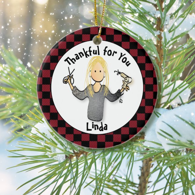 Funny Hairdresser Thank You Christmas Gift  Ceramic Tree Decoration (Creator Uploaded)
