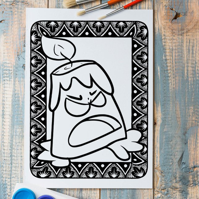 Funny Halloween Angry Candle Colouring Page Poster (Creator Uploaded)