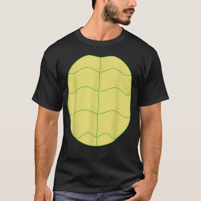 Funny Halloween Animal Belly Turtle Shell T-Shirt (Front)
