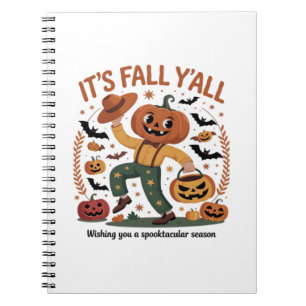 Funny Halloween Autumn Cute It’s Fall Y’all Pumpki Notebook