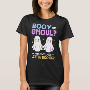 Funny Halloween Baby Shower Booy Or Ghoul Gender R T-Shirt