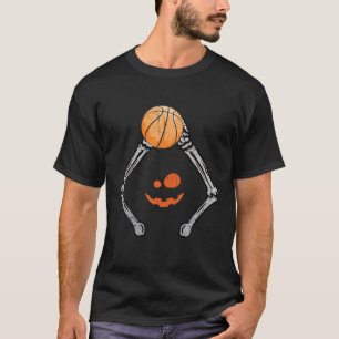 Funny Halloween Basketball Skull Pumpkin Gift For T-Shirt