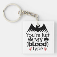 Funny Halloween Bat Pun You're Just My Blood Type
