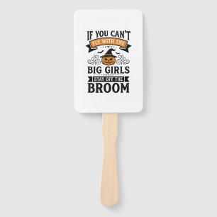Funny Halloween Big Girls Broom Vintage Shirt Desi Hand Fan