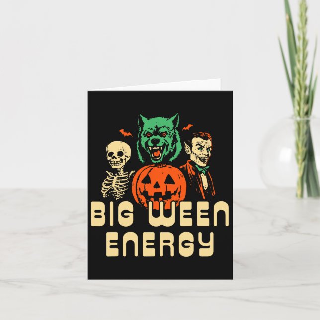 Funny Halloween Big Ween Energy Uni For Men  Card (Front)