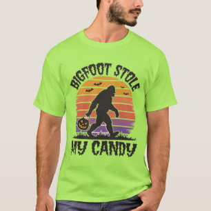 Funny Halloween Bigfoot stole my Candy T-Shirt