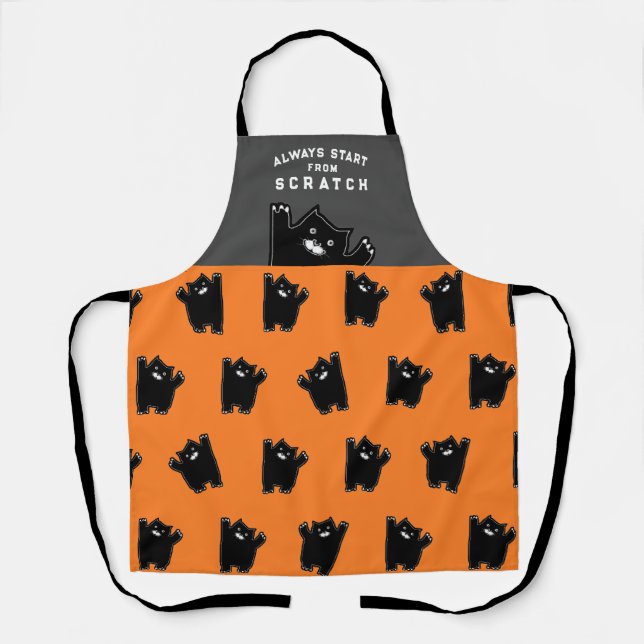 Funny Halloween Black Cat Apron (Front)