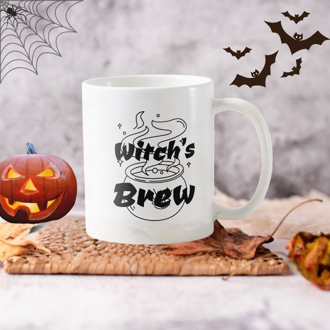 Funny Halloween Black Witch Cauldron Brew  Coffee Mug (Creator Uploaded)