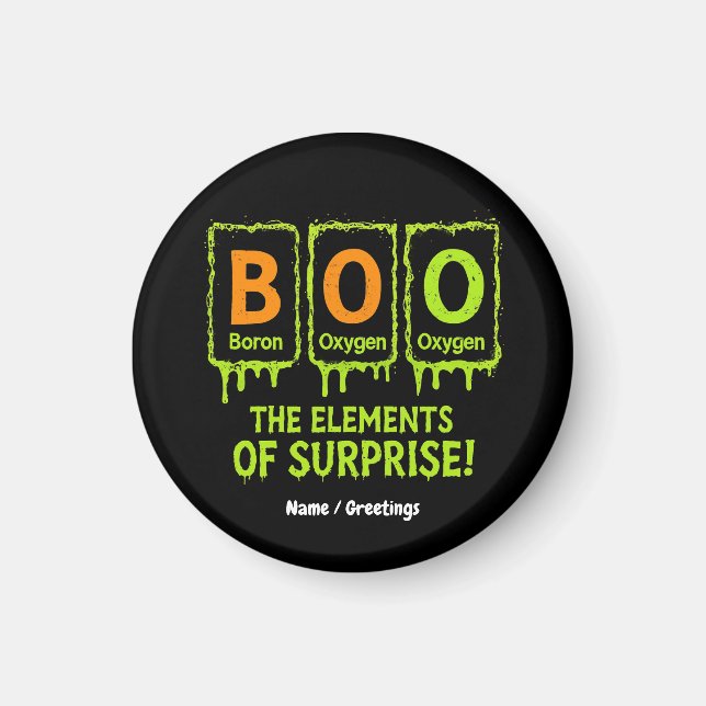 Funny Halloween Boo Elements Science Surprise Gift Magnet (Front)