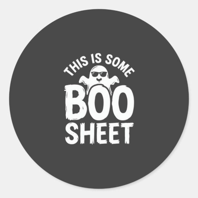 Funny Halloween Boo Sheet Ghost Design_1 Classic Round Sticker (Front)