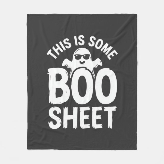 Funny Halloween Boo Sheet Ghost Design_1 Fleece Blanket (Front)