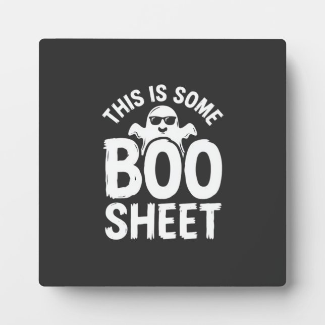Funny Halloween Boo Sheet Ghost Design_1 Plaque (Front)