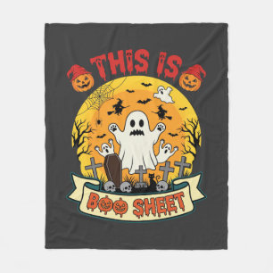 Funny Halloween Boo Sheet Ghost Graveyard Fleece Blanket