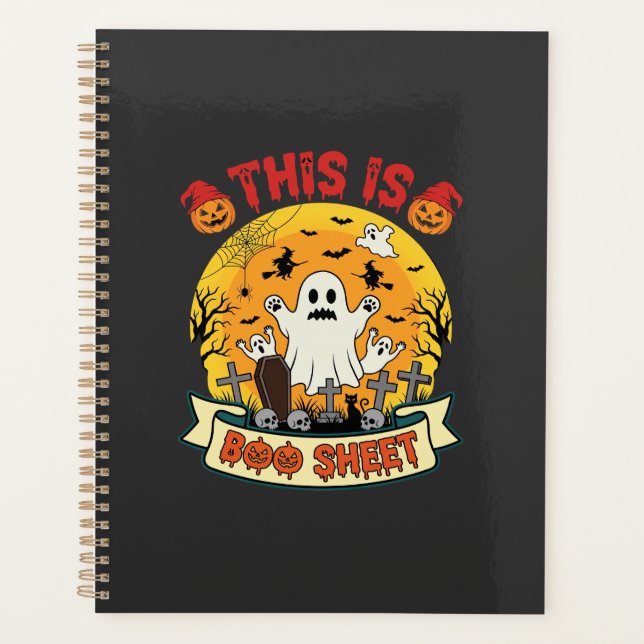 Funny Halloween Boo Sheet Ghost Graveyard Planner (Front)