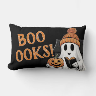 Funny Halloween Book Lover Quote Ghost Lumbar Cushion