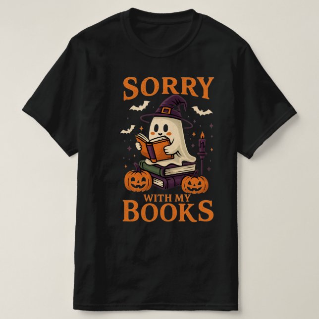 Funny Halloween Book T-Shirt (Design Front)