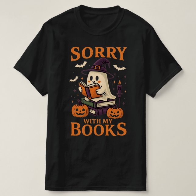 Funny Halloween Book T-Shirt (Design Front)