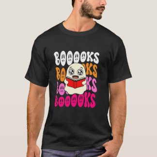 Funny Halloween Booooks Ghost Reading Library Book T-Shirt