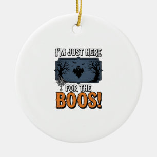 Funny Halloween Boos Vintage Ghost Shirt Design_1 Ceramic Tree Decoration
