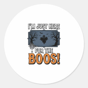 Funny Halloween Boos Vintage Ghost Shirt Design_1 Classic Round Sticker