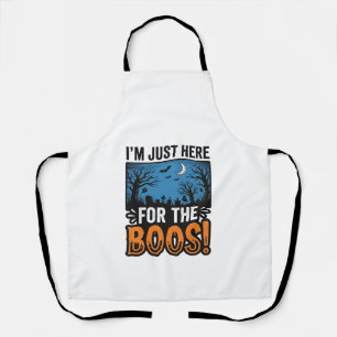 Funny Halloween Boos Vintage Ghost T-Shirt Design_ Apron