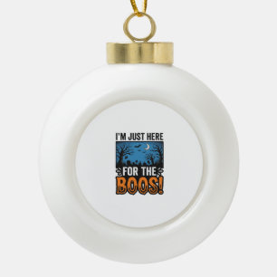 Funny Halloween Boos Vintage Ghost T-Shirt Design_ Ceramic Ball Christmas Ornament