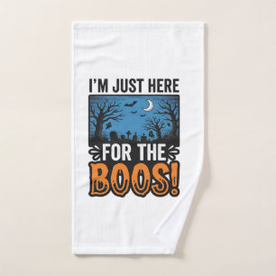 Funny Halloween Boos Vintage Ghost T-Shirt Design_ Hand Towel