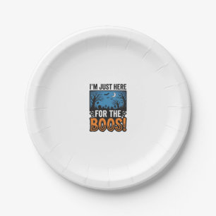 Funny Halloween Boos Vintage Ghost T-Shirt Design_ Paper Plate