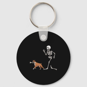Funny Halloween Boxer And Skeleton Key Ring