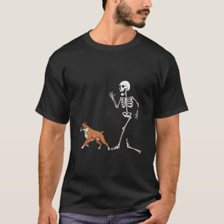 Funny Halloween Boxer and Skeleton T-Shirt