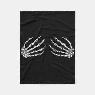 Funny Halloween Breast Costume Fun Skeleton Hands  Fleece Blanket