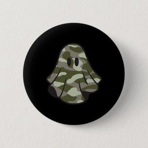 Funny Halloween Camouflage Camo Ghost Hello Huntin 6 Cm Round Badge