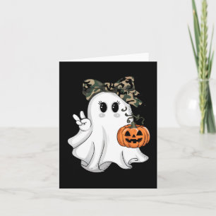 Funny Halloween Camouflage Camo Ghost Hello Huntin Card