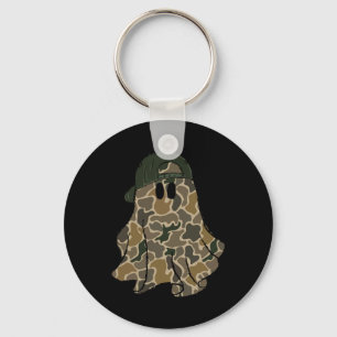 Funny Halloween Camouflage Camo Ghost Hello Huntin Key Ring