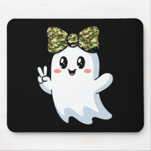 Funny Halloween Camouflage Camo Ghost Hello Huntin Mouse Pad