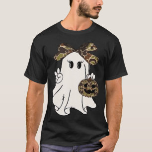 Funny Halloween Camouflage Camo Ghost Hello Huntin T-Shirt